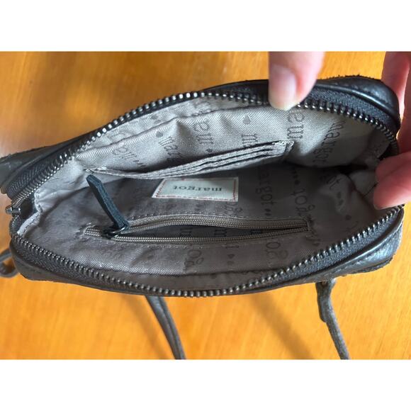 Anthropologie Margot Small Black Leather Cross Body Purse w/ Detachable Strap - Picture 6 of 8